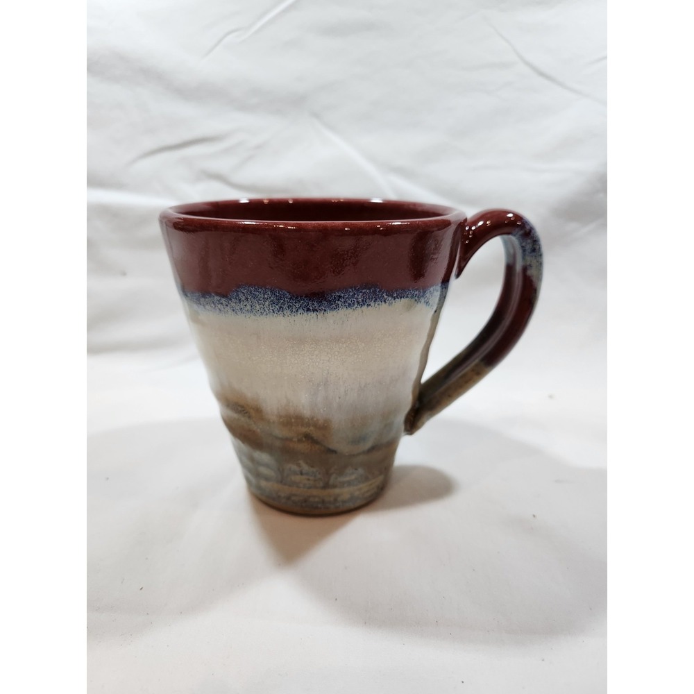 PIGEON RIVER POTTERY Coffee Mug Cup Handcrafted Drip Glaze Pigeon Forge, TN